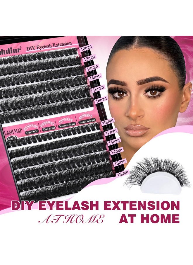 Fluffy Lash Clusters 80D+100D Thick Eyelash Clusters D Curl Cluster Eyelash Extensions Russian Cluster Lashes Wispy Lashes Clusters 234pcs False Mink Eyelashes 10-18mm DIY Lash Extension by Calphdiar