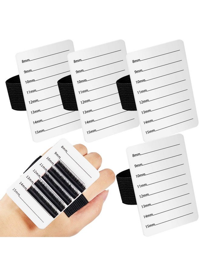 Patelai 4 Pieces Lash Holder Eyelash Extension Hand Pallet Tray Tools with Adjustable Wrist Strap Adjustable Lash Tray Strip Palette One Size Fits Most Eyelash Extension Holder (8-15 mm Pattern)