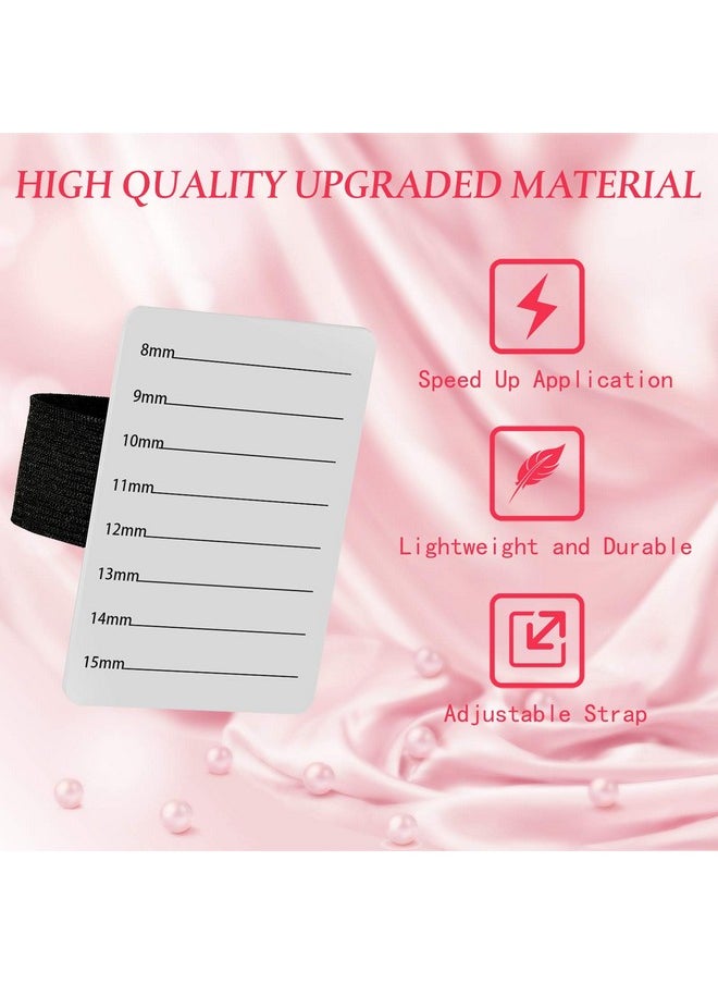 Patelai 4 Pieces Lash Holder Eyelash Extension Hand Pallet Tray Tools with Adjustable Wrist Strap Adjustable Lash Tray Strip Palette One Size Fits Most Eyelash Extension Holder (8-15 mm Pattern)