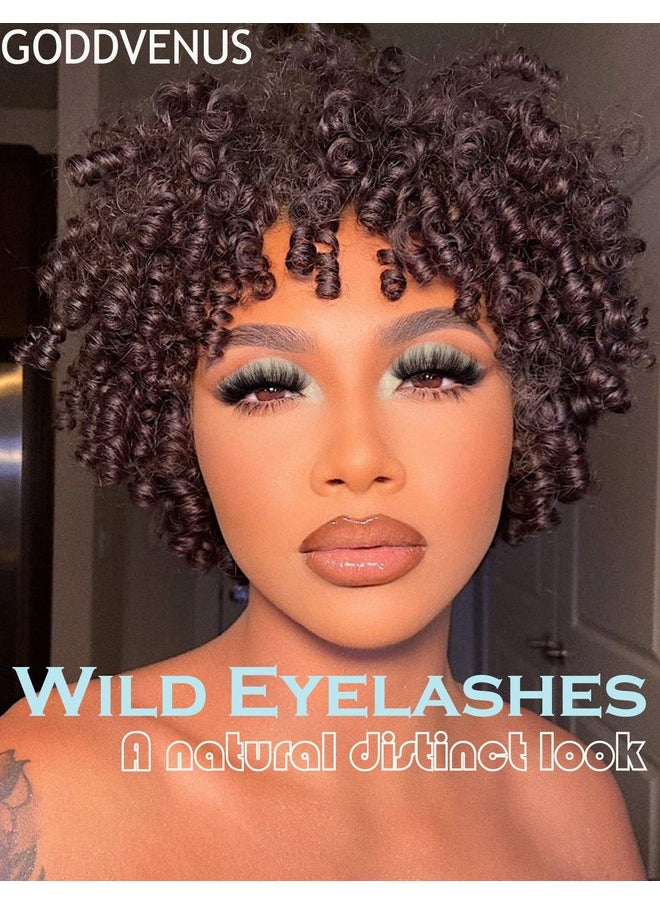 Eyelashes Mink Lashes Fluffy Natural Look False Lashes Wispy Full Eye Lashes 8D 20 mm Long D Curl Strip Eyelashes Pack 10 Pairs Reusable Fake Eyelashes That Look Like Extensions by Goddvenus