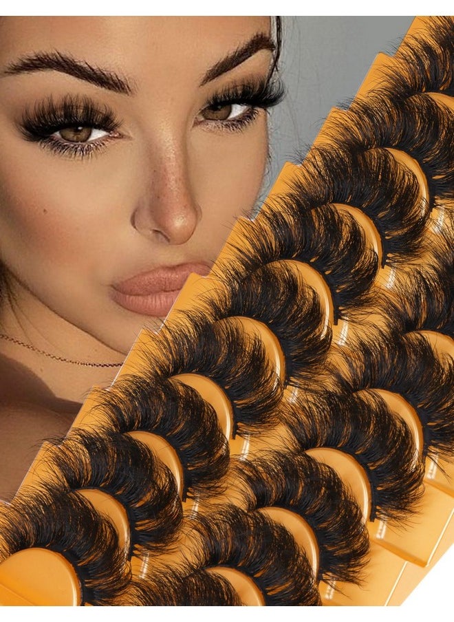 Eyelashes Mink Lashes Fluffy Natural Look False Lashes Wispy Full Eye Lashes 8D 20 mm Long D Curl Strip Eyelashes Pack 10 Pairs Reusable Fake Eyelashes That Look Like Extensions by Goddvenus