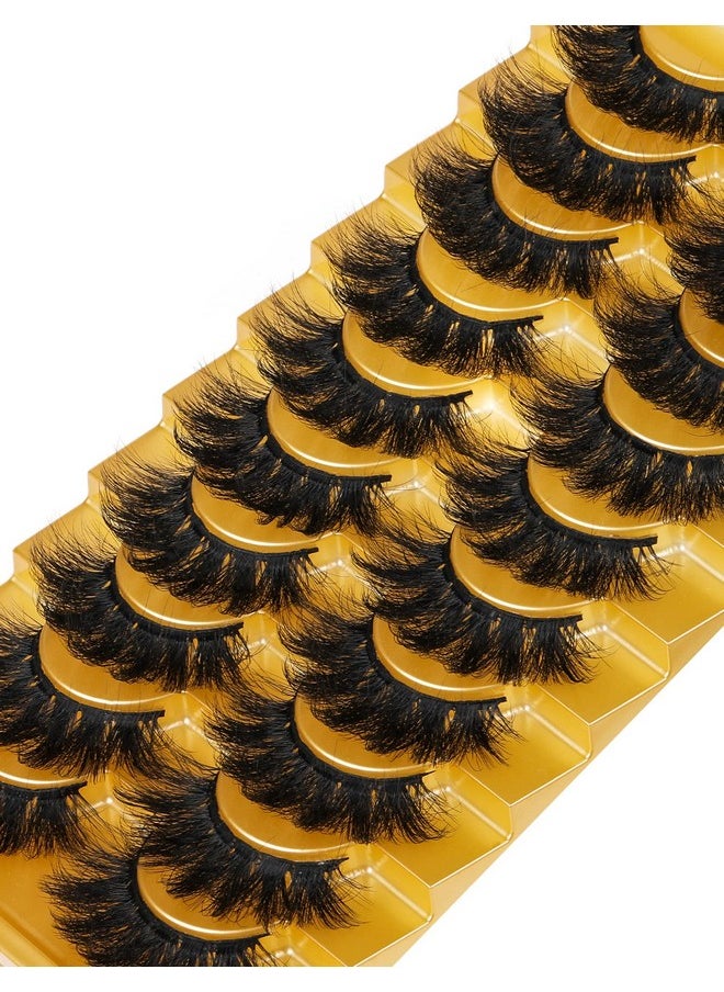 Eyelashes Mink Lashes Fluffy Natural Look False Lashes Wispy Full Eye Lashes 8D 20 mm Long D Curl Strip Eyelashes Pack 10 Pairs Reusable Fake Eyelashes That Look Like Extensions by Goddvenus