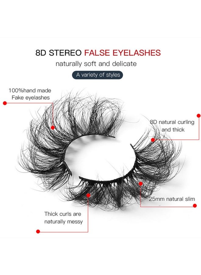 FEITA Fluffy Wispy False Eyelashes 8D Volume Thick Soft Strip Eyelashed Kit Dramatic Faux Mink Natural Fake Eye Lashes 5 Pairs Multi Pack