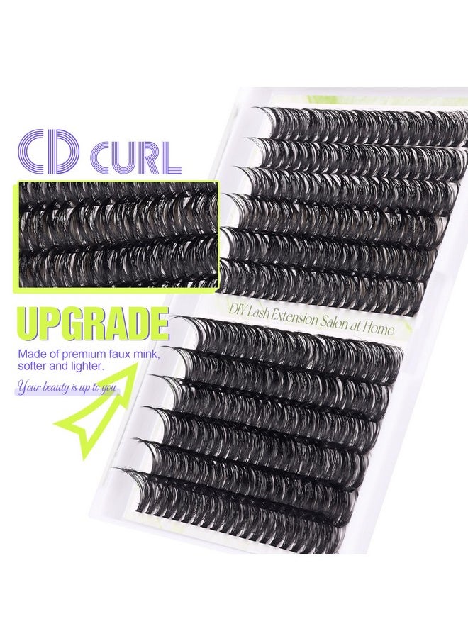 ALICE Lash Clusters DIY Lash Extensions 240PCS 14-20MM Individual Lashes Cluster Lashes Natural 40D D Curl Eyelash Extensions Faux Mink Individual Eyelashes