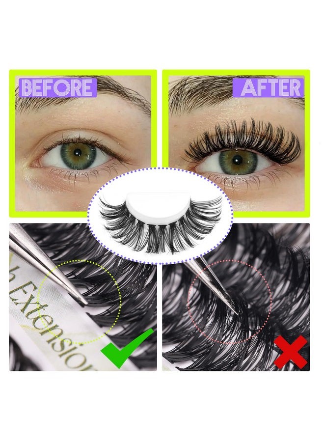 ALICE Lash Clusters DIY Lash Extensions 240PCS 14-20MM Individual Lashes Cluster Lashes Natural 40D D Curl Eyelash Extensions Faux Mink Individual Eyelashes