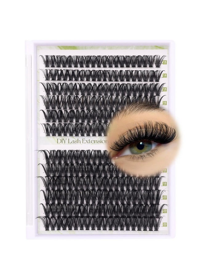 ALICE Lash Clusters DIY Lash Extensions 240PCS 14-20MM Individual Lashes Cluster Lashes Natural 40D D Curl Eyelash Extensions Faux Mink Individual Eyelashes