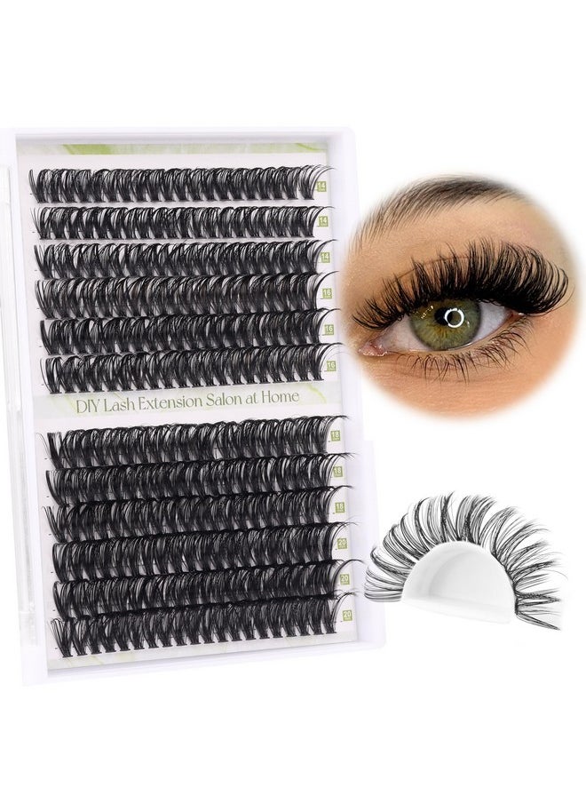ALICE Lash Clusters DIY Lash Extensions 240PCS 14-20MM Individual Lashes Cluster Lashes Natural 40D D Curl Eyelash Extensions Faux Mink Individual Eyelashes