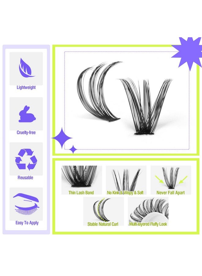 ALICE Lash Clusters DIY Lash Extensions 240PCS 14-20MM Individual Lashes Cluster Lashes Natural 40D D Curl Eyelash Extensions Faux Mink Individual Eyelashes