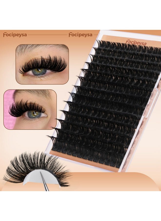 Focipeysa Eyelash Extensions 200D Lash Clusters 14-20MM Lashes Extensions Thick Lash Clusters D Curl Individual Lashes Extensions Soft Reusable Cluster Lash Extension DIY Lash Cluster Extensions