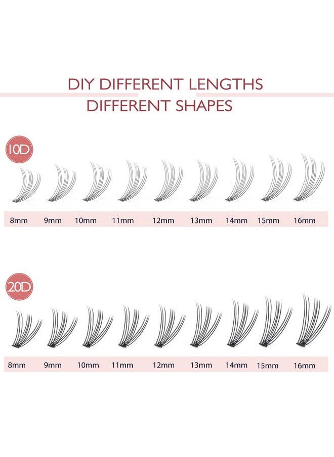 20D Lash Clusters, 240pcs Individual Lash Extensions 20D Volume Cluster Lashes, 8-12mm Mix Lengths C Curl 0.07mm Thickness eyelash Individual Cluster Lashes Apply Under your Lashes(8/9/10/11/12mm)