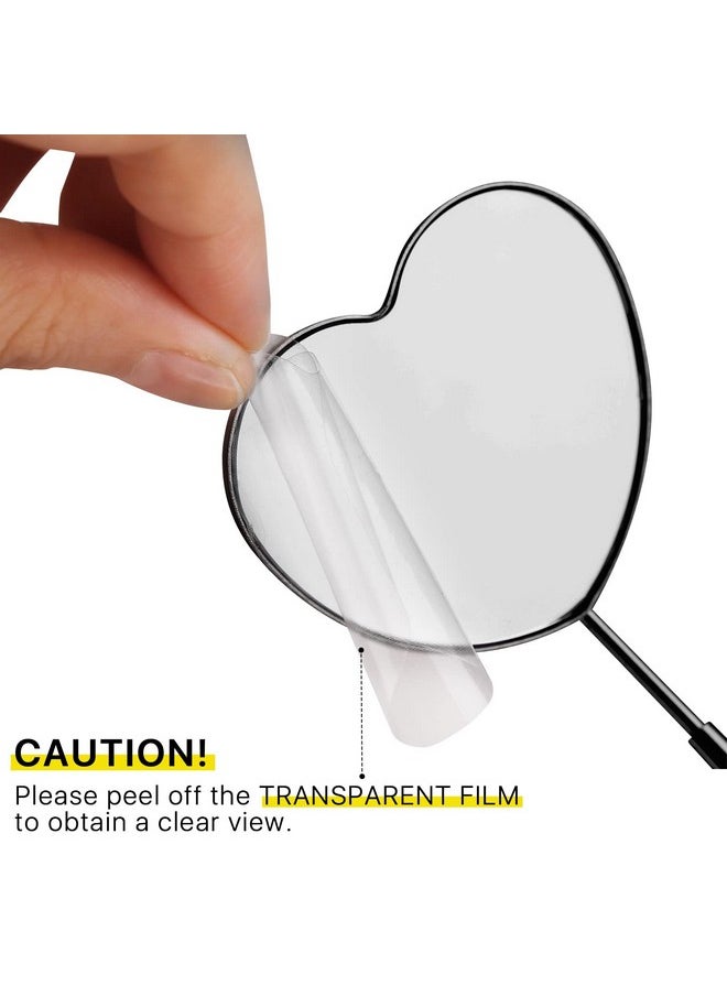 Miuffue Lovely Lash Mirror, Heart Shaped Detachable Stainless Steel Eyelash Mirror, 2.2inch Lash Mirror for Eyelash Extensions, Lash Extension Supplies and Tool for Lash Techs, Black