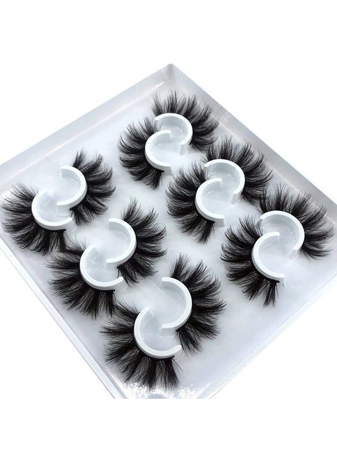 HBZGTLAD 6 Pairs Fluffy False Eyelashes Natural Faux Mink Strip 3D Lashes Pack (MDF-12)