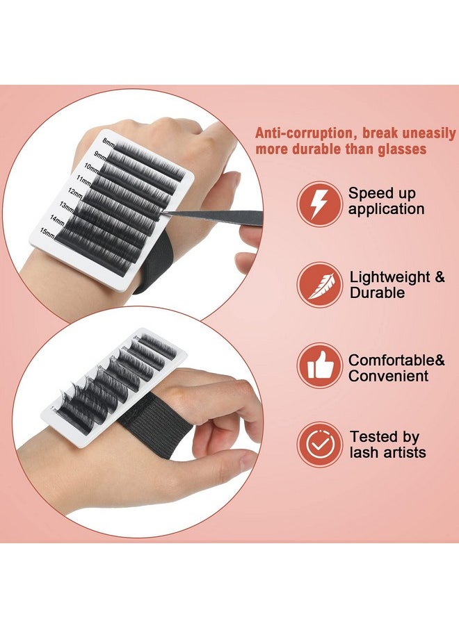 6 Pieces Eyelash Extension Hand Plate Lash Holder Eyelash Extension Pallet Eyelashes Stand Holder with Adjustable Wrist Strap for Makeup Eyelash Extension Christmas Giving (Simple Style)