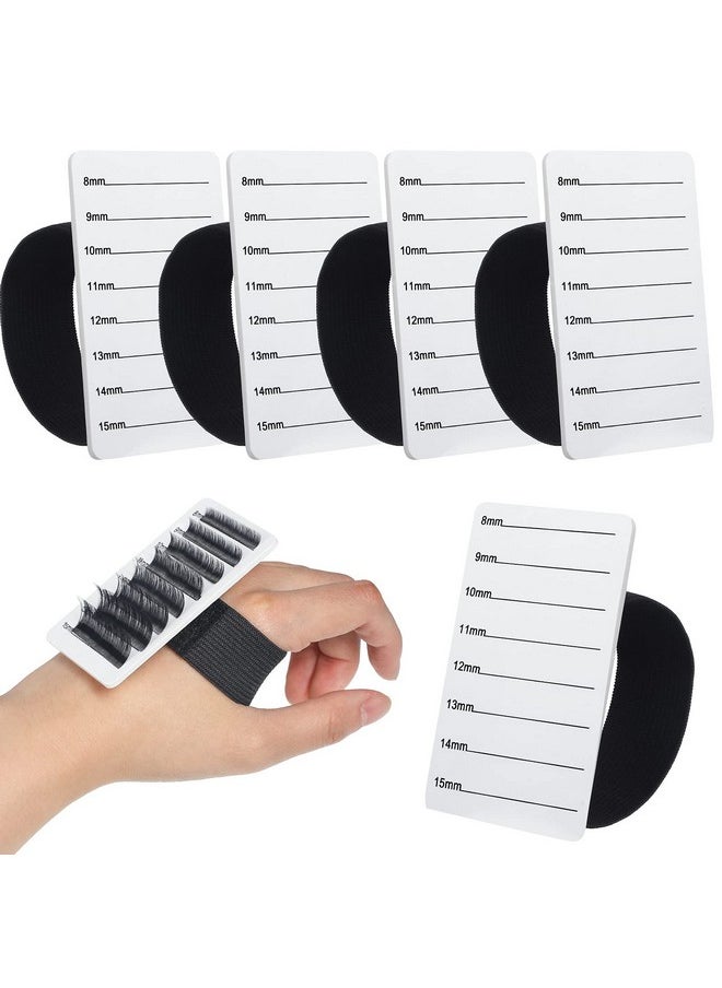 6 Pieces Eyelash Extension Hand Plate Lash Holder Eyelash Extension Pallet Eyelashes Stand Holder with Adjustable Wrist Strap for Makeup Eyelash Extension Christmas Giving (Simple Style)
