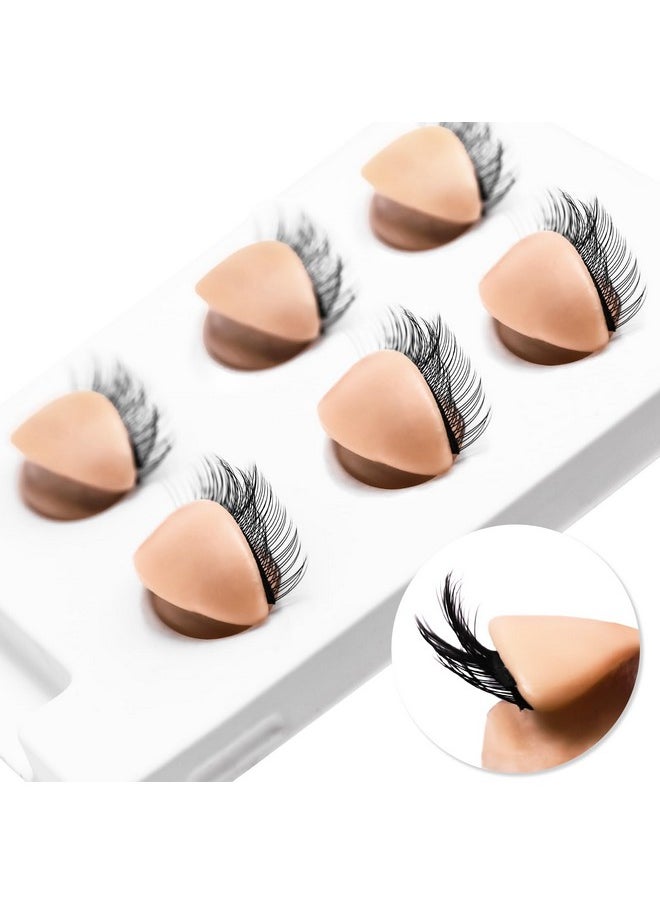 Miuffue 3 Pairs 2 Layers Eyelash Practice Eyelids for Mannequin Head, Removable Realistic Eyelash Extension Eyelids with Eyelashes, Silicone Rubber Replacement Eyelids for Eyelash Training