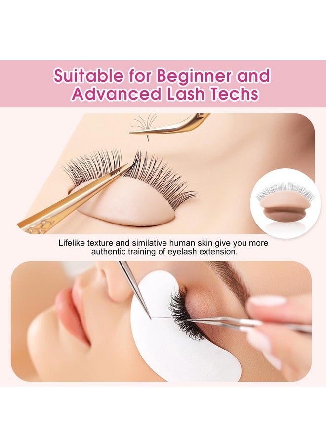 Miuffue 3 Pairs 2 Layers Eyelash Practice Eyelids for Mannequin Head, Removable Realistic Eyelash Extension Eyelids with Eyelashes, Silicone Rubber Replacement Eyelids for Eyelash Training