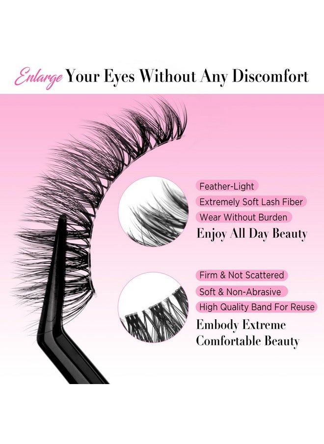 Eyelashes Natural Look False Lashes - Bepholan Fake Eyelashes 5D Super Fluffy False Eyelashes Clear Band Wispy Lashes 3-Pack Faux Mink Lashes(XMZ92)