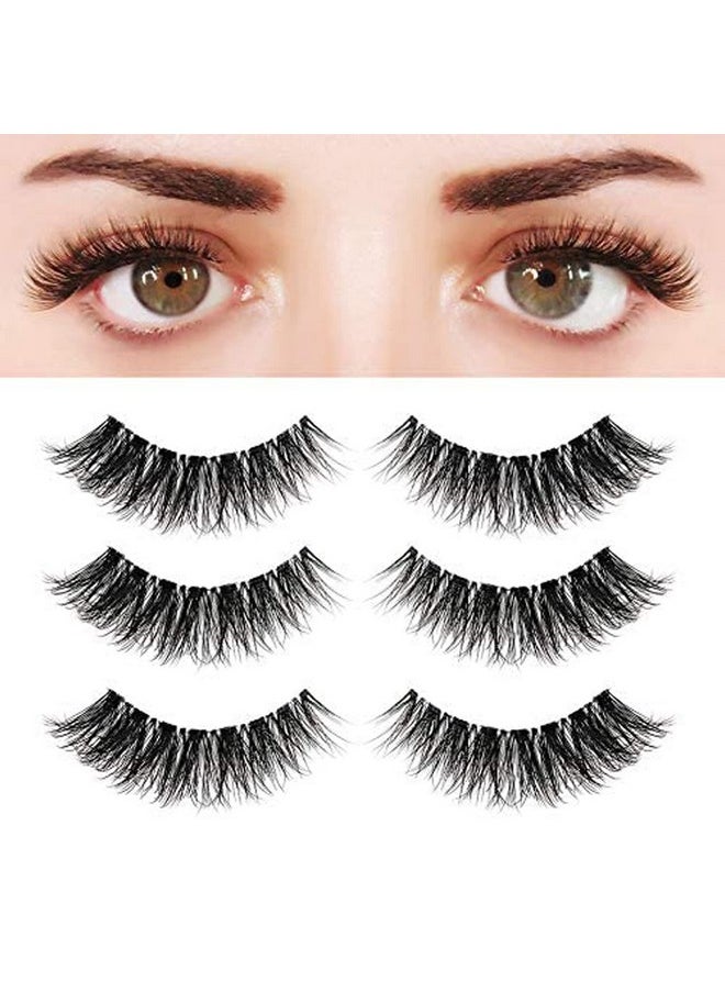 Eyelashes Natural Look False Lashes - Bepholan Fake Eyelashes 5D Super Fluffy False Eyelashes Clear Band Wispy Lashes 3-Pack Faux Mink Lashes(XMZ92)