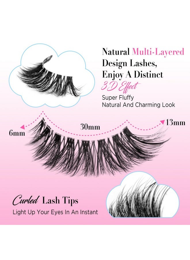 Eyelashes Natural Look False Lashes - Bepholan Fake Eyelashes 5D Super Fluffy False Eyelashes Clear Band Wispy Lashes 3-Pack Faux Mink Lashes(XMZ92)
