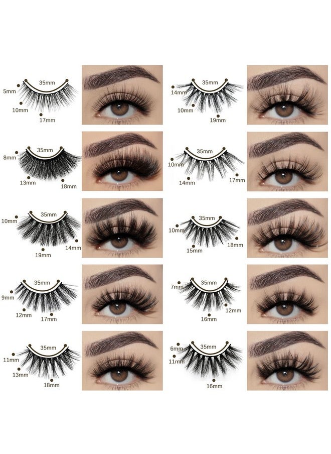 FARRED Wholesale Faux Mink Lashes Bulk 50 Boxes 10 Styles Eyelashes Volume Lashes 10 Portable Individual Boxes 10-20mm Mixed Natural Look Lash 3D False Eyelashes