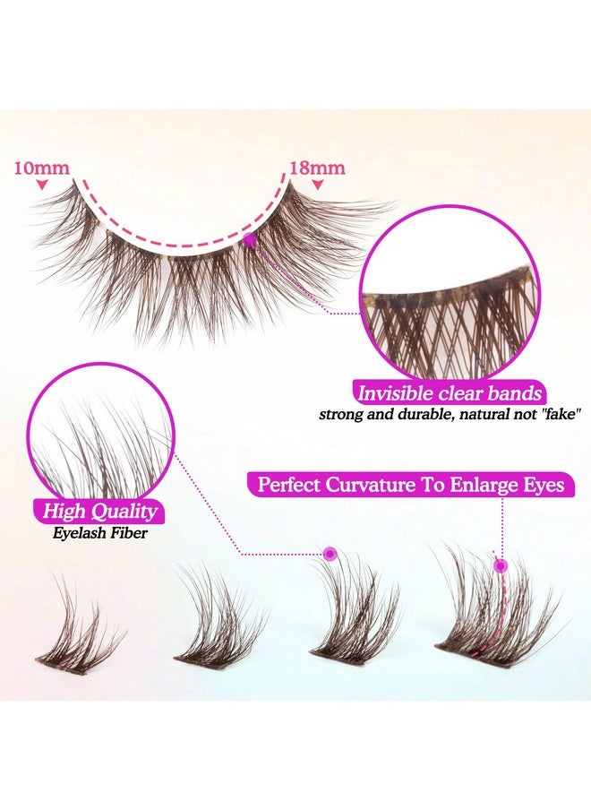 Lash Clusters Brown Lashes Natural Look False Eyelashes Mink DIY Individual Lashes Fluffy Wispy Lashes Brown Natural Lashes Extensions by GVEFETIEE 7 Pairs