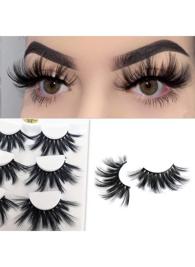 MIKIWI 25mm Lashes, Dramatic 6D Faux Mink Lashes, Fluffy Volume Eyelashes, Thick Crossed Lashes, Long Faux 25mm Mink Lashes (6D4-05)