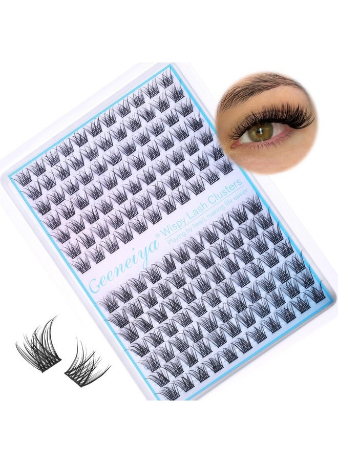 Short Lash Clusters Wispy C Curl Eyelash Clusters 10-12MM Individual Eyelashes Natural Cluster Eyelash Extensions Natural Looking Cluster Lashes by Geeneiya（154PCS, C Curl, 10-12mm)