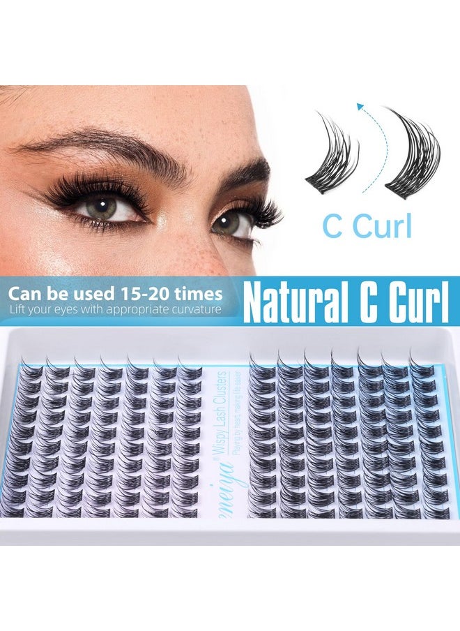 Short Lash Clusters Wispy C Curl Eyelash Clusters 10-12MM Individual Eyelashes Natural Cluster Eyelash Extensions Natural Looking Cluster Lashes by Geeneiya（154PCS, C Curl, 10-12mm)