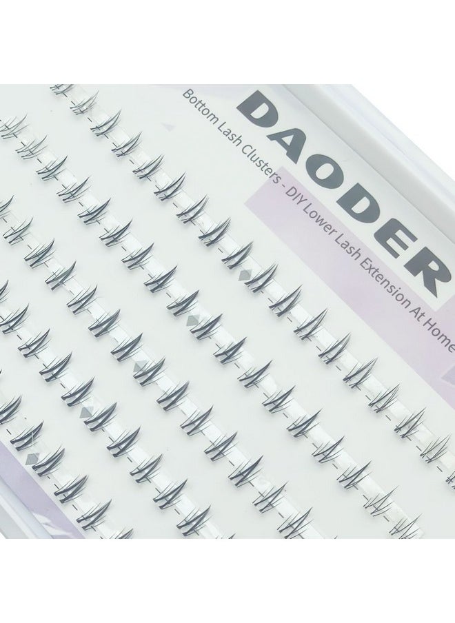 Bottom Lash Clusters DIY Eyelash Extensions - DAODER 90pcs Wispy Natural Look Clear Band Lashes for Bottom Eyelashes 6mm