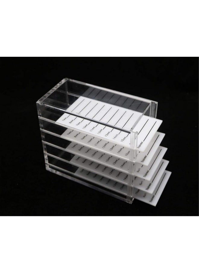 Acrylic 5 Layers clear Eyelash Storage Box, Makeup Display Container, Eyelashes Holder Case Grafting, Eyelash Transparent Box Extension Tool