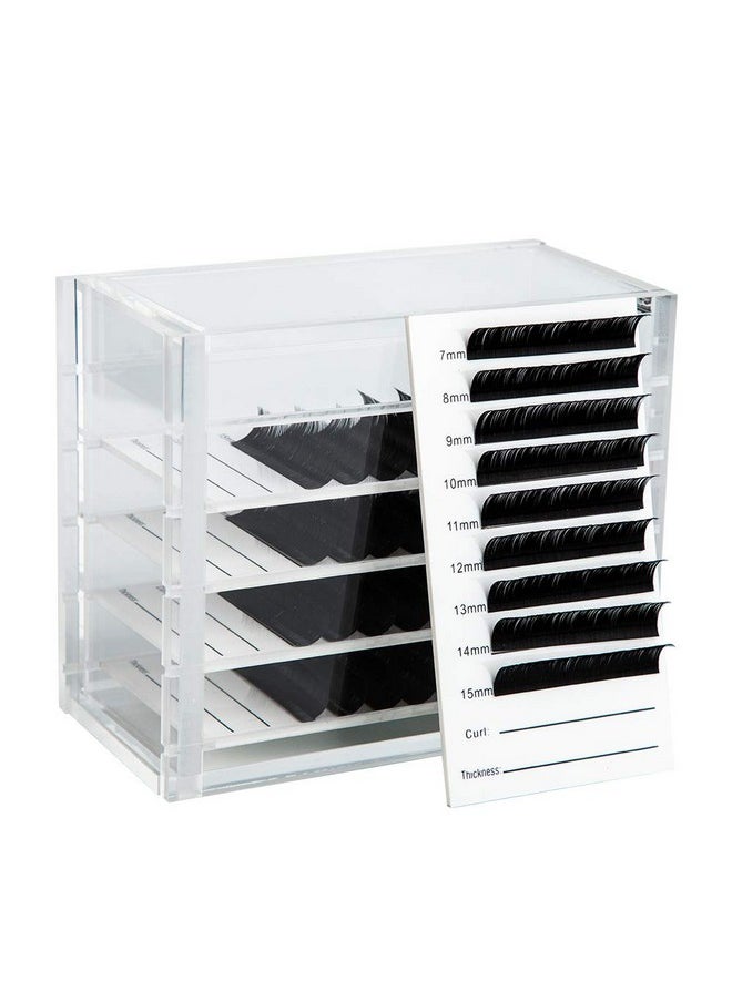 Acrylic 5 Layers clear Eyelash Storage Box, Makeup Display Container, Eyelashes Holder Case Grafting, Eyelash Transparent Box Extension Tool