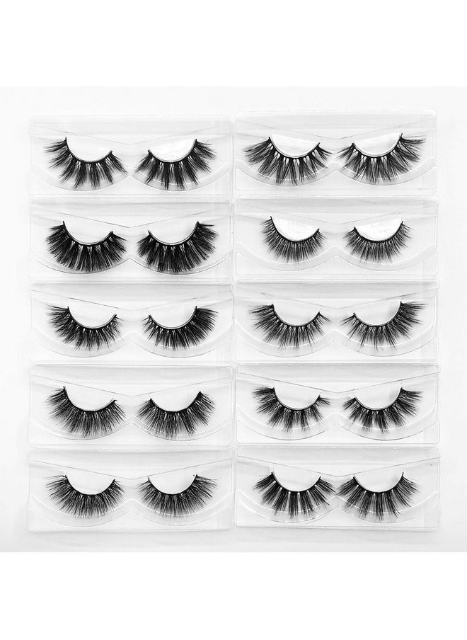 False Eyelashes MIKIWI 10 Pack Lahes, 12-20mm Wholesale 5D Fake Mink lashes, Fuffy Natural Volume eye Lashes, individual package Faux Mink EyeLashes