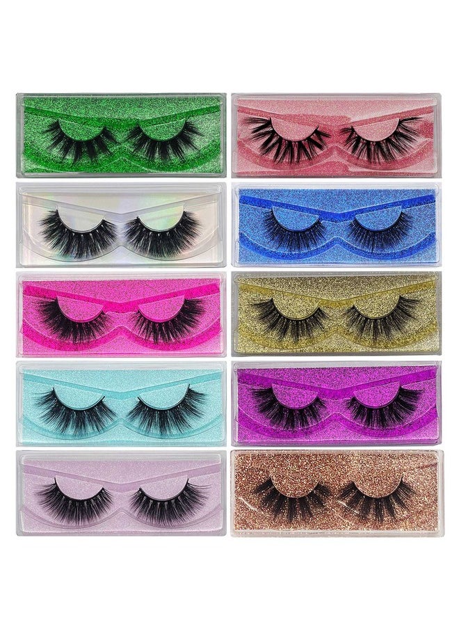 False Eyelashes MIKIWI 10 Pack Lahes, 12-20mm Wholesale 5D Fake Mink lashes, Fuffy Natural Volume eye Lashes, individual package Faux Mink EyeLashes