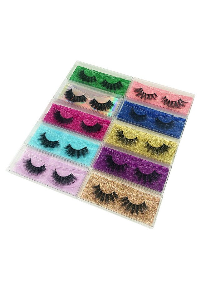False Eyelashes MIKIWI 10 Pack Lahes, 12-20mm Wholesale 5D Fake Mink lashes, Fuffy Natural Volume eye Lashes, individual package Faux Mink EyeLashes