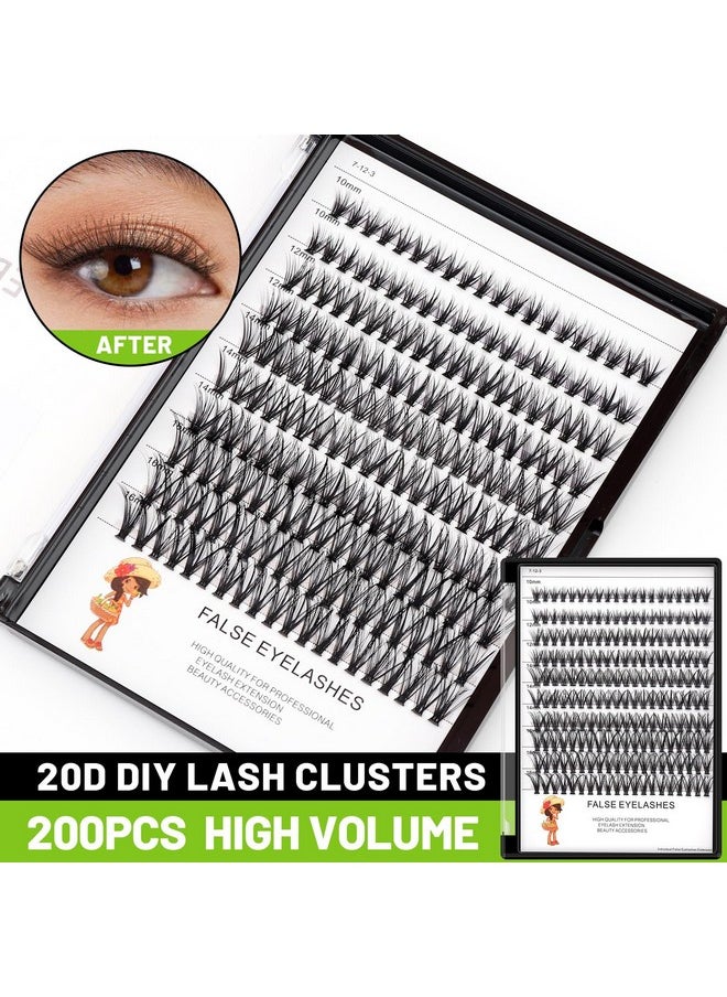 Bodermincer Large Tray 20D Cluster 0.07C,10 Lines,8-10-12-14mm Mixed,9-11-13-15mm Mixed, 10-12-14-16mm Mixed,Natural Long Individual Flare Lashes Cluster False Eyelashes (10-12-14-16mm Mixed)
