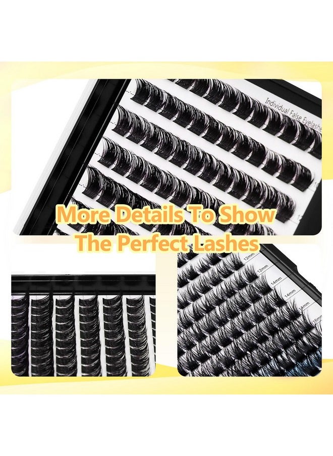 10Rows,Large Pack Grafting Mixed 10-12-14-16mm/14-16-18mm/12-14-16mm Wide Stem Cluster Eyelashes D Curl Individual False Eyelashes Home DIY Eye Lashes Extensions (mixed 12-14-16mm)
