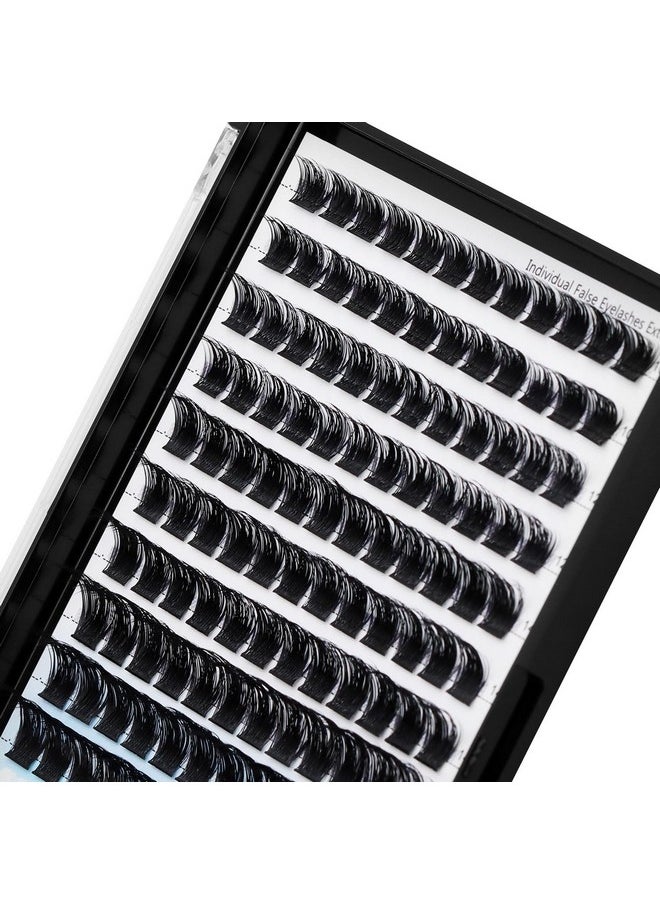 10Rows,Large Pack Grafting Mixed 10-12-14-16mm/14-16-18mm/12-14-16mm Wide Stem Cluster Eyelashes D Curl Individual False Eyelashes Home DIY Eye Lashes Extensions (mixed 12-14-16mm)