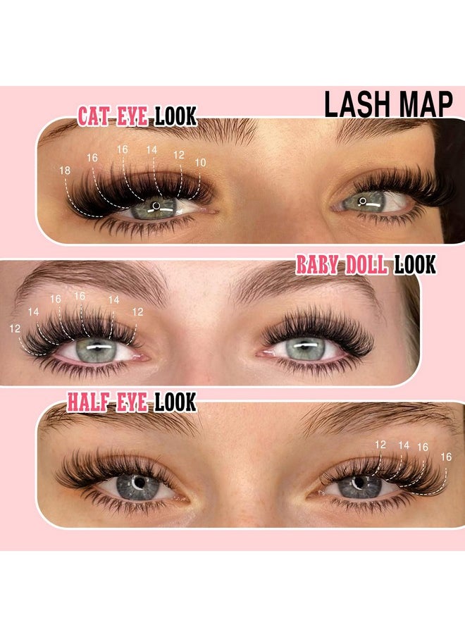 Goddvenus Lash Extension Kit Wispy Lash Clusters Kit Natural C Curl Fluffy Cluster Eyelash Extensions Individual Lashes Kit with Bottom Lash Clusters Waterproof Bond and Seal Tweezers DIY at Home