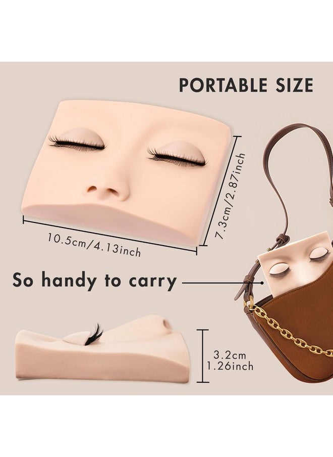 Embagol Double Layer Lash Mannequin Head with 2 Layers Replaced Eyelids Makeup for Training Head Removable Realistic Eyelids Eyelash Replaced Eyelids Soft-Touch Rubbe (1 Pairs Replaced Eyelids)