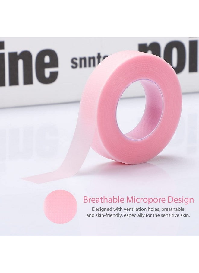 TEOYALL 6 Rolls PE Lash Extension Tapes, Adhesive Breathable Micropore Eyelash Tapes Lash Extension Supplies for Makeup Salon (Pink)