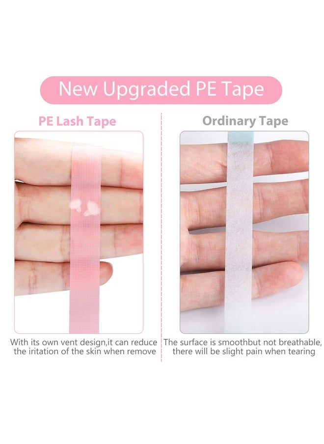 TEOYALL 6 Rolls PE Lash Extension Tapes, Adhesive Breathable Micropore Eyelash Tapes Lash Extension Supplies for Makeup Salon (Pink)