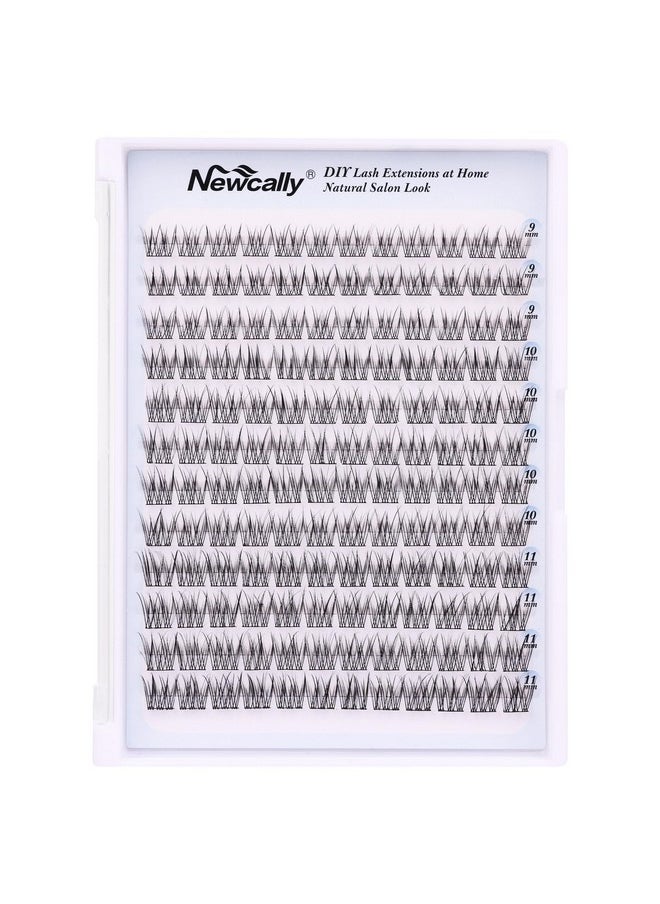 Natural Lash Clusters DIY Eyelash Extension Wispy 144 Pcs Individual Cluster Lashes Extension at Home C Curl 9-11MM Eyelash Cluster Faux Mink False Lashes by Newcally