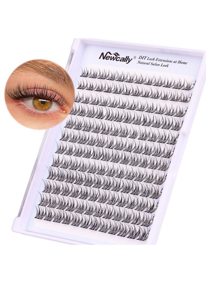 Natural Lash Clusters DIY Eyelash Extension Wispy 144 Pcs Individual Cluster Lashes Extension at Home C Curl 9-11MM Eyelash Cluster Faux Mink False Lashes by Newcally