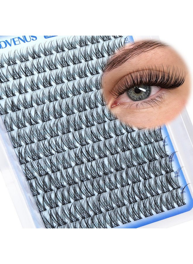Goddvenus Wispy Lash Clusters 10-16mm Lashes Clusters Eyelash Extensions Natural Individual Lashes 144pcs D Curl Lash Extension DIY Soft Comfortable Eyelash Clusters with Cotton Band