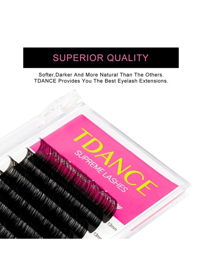 TDANCE Premium C CC D DD J B L Curl 0.03-0.18mm Thickness Semi Permanent Individual Eyelash Extensions Silk Volume Lashes Professional Salon Use Mixed 14-19mm Length In One Tray (D-0.05,14-19mm)
