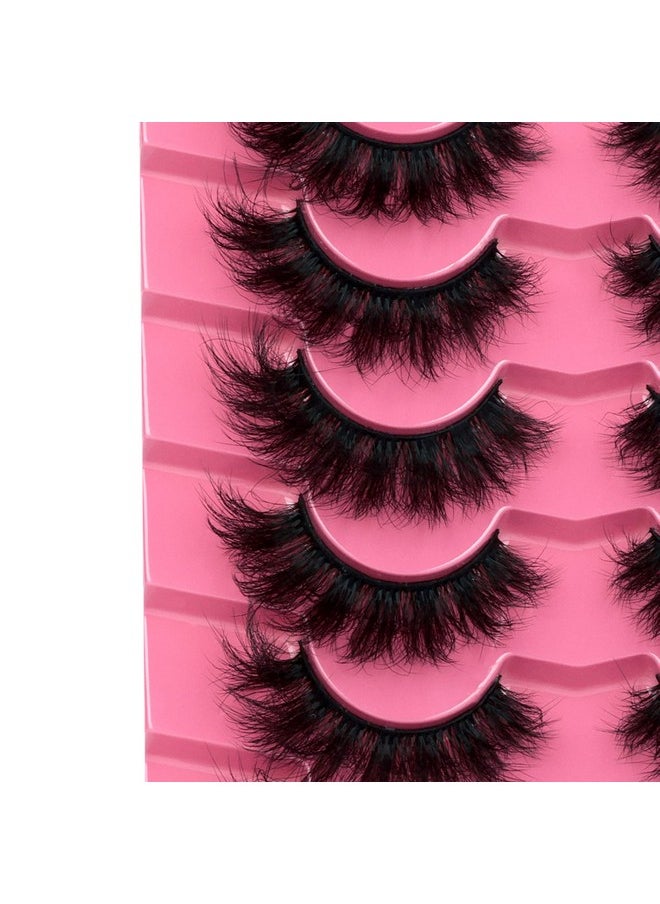 Mink Lashes Fluffy 8D False Eyelashes Wispy Eye Lashes Cat-Eye Long 18 MM Dramatic FANXITON 7 Pairs Pack Volume Thick Faux Mink Lashes Multipack