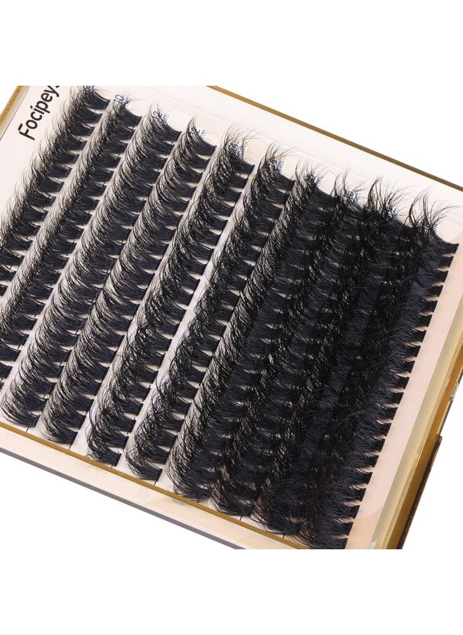 Focipeysa Lash Extension Kit Thick Eyelash Extension Kit 10-18mm Fluffy Lash Clusters 200D Individual Eyelashes Kit with Lash Bond, Lash Remover, Lash Applicator, DIY Lashes Extension