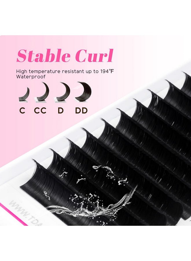 TDANCE Easy Fan Lash Extension Rapid Blooming Volume Eyelash Extensions C CC D DD J B L Curl 0.03-0.12mm Thickness Easy Fan Volume Lashes Self Fanning Eyelashes Extension (D-0.07,14-19mm)