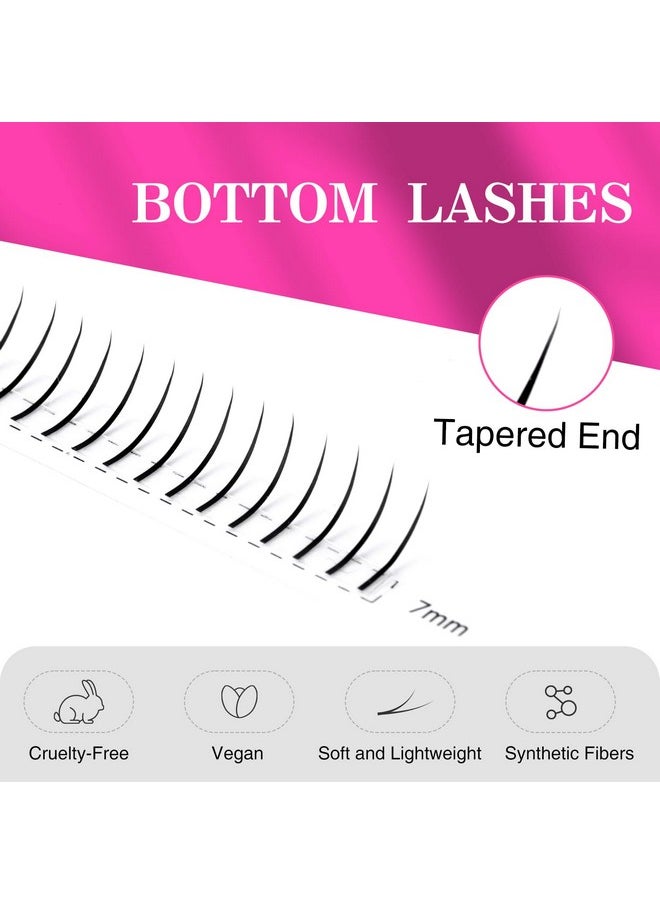 TDANCE Bottom Lash Extension 120 Pcs 0.07mm Thickness Lower Lash Extensions Bottom Lashes B Curl 5-7mm Mixed Under Bottom Lashes (0.07-B,5-7 mm)