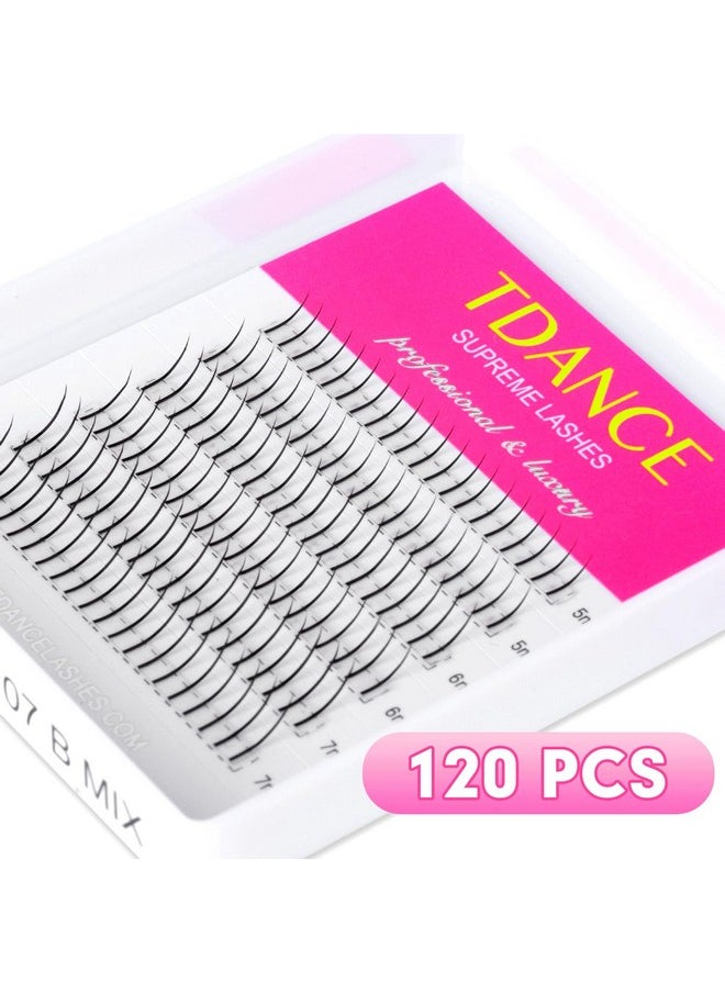 TDANCE Bottom Lash Extension 120 Pcs 0.07mm Thickness Lower Lash Extensions Bottom Lashes B Curl 5-7mm Mixed Under Bottom Lashes (0.07-B,5-7 mm)
